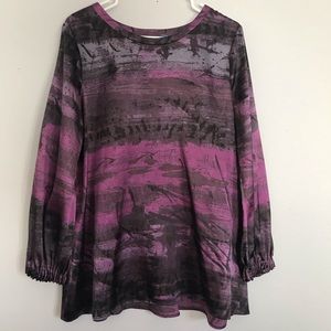 Simply Vera Wang  top Sz14 nwot purple black print